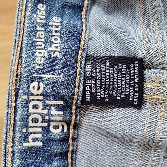 NWT hippie girl Regular Rise Shortie Jean Shorts Adjustable Waist Lace - Picture 6 of 9